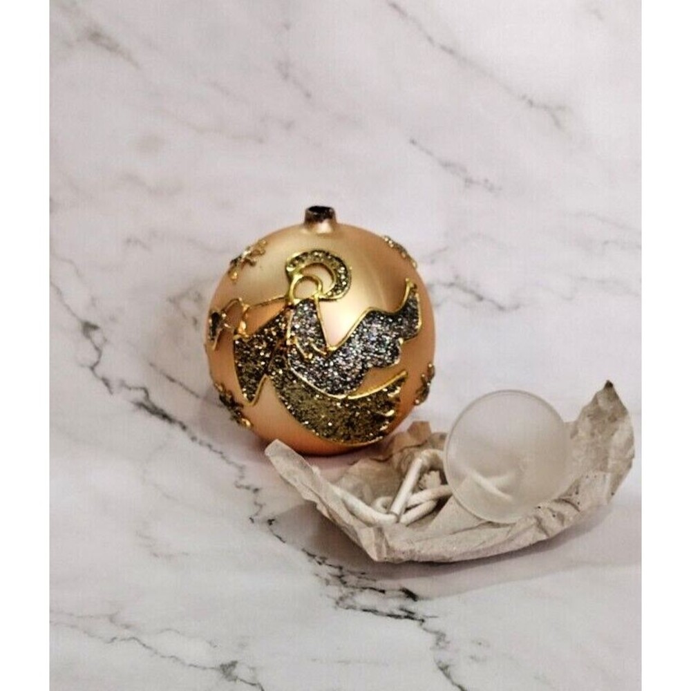 Vintage Mercury Glass Angel Oil Lamp Ornament With Box Christmas Retired